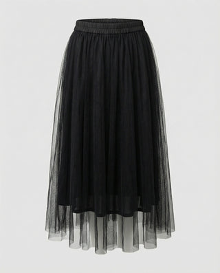 Jupe Midi Tulle | Taille Élastique | Coupe Évasée