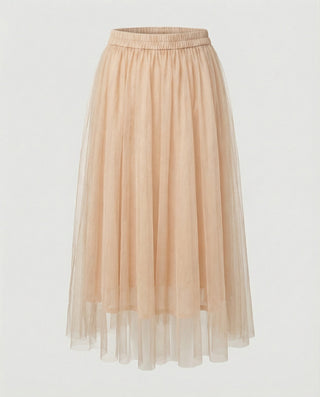 Jupe Midi Tulle | Taille Élastique | Coupe Évasée