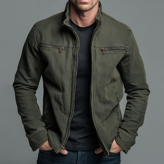 Veste thermique Matteo™ vert olive, zip central, col montant et poches zippées poitrine