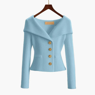 Cardigan ajusté en maille pour femme avec col élégant