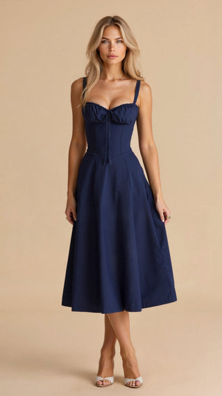 Robe Corset Mi-Longue | Silhouette Cintrée & Structurée | Élégante pour Soirée