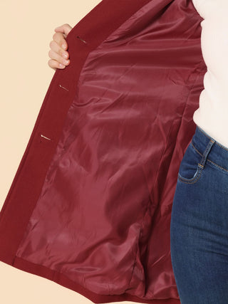 Trench Aveline classique bordeaux, doublure lisse, patte boutonnée visible