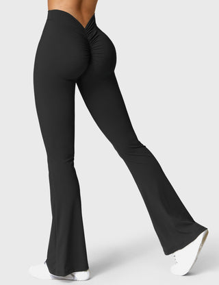 Legging évasé taille froncée pour femme