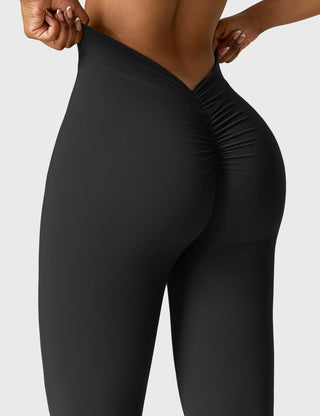 Legging évasé taille froncée pour femme