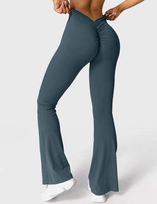 Legging évasé taille froncée pour femme