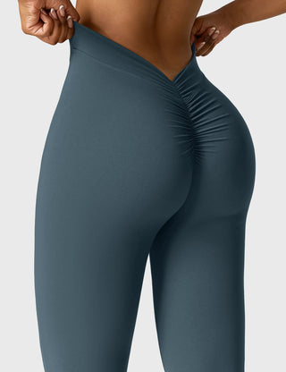Legging évasé taille froncée pour femme