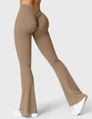 Legging évasé taille froncée pour femme
