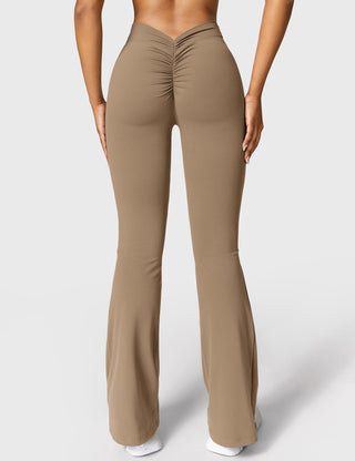 Legging évasé taille froncée pour femme