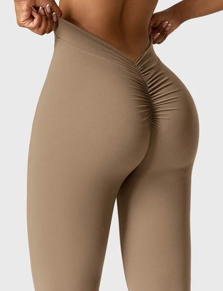 Legging évasé taille froncée pour femme