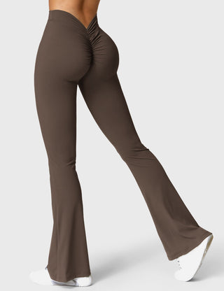 Legging évasé taille froncée pour femme