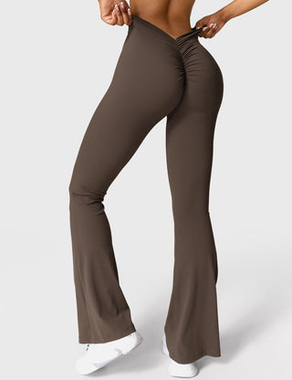 Legging évasé taille froncée pour femme