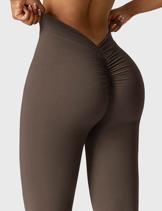 Legging évasé taille froncée pour femme