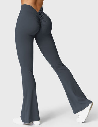 Legging évasé taille froncée pour femme