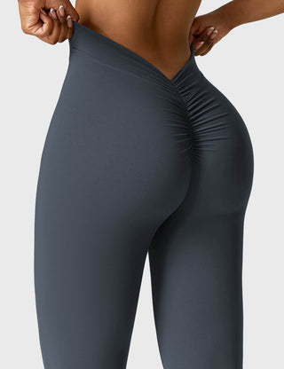 Legging évasé taille froncée pour femme