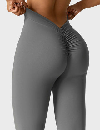 Legging évasé taille froncée pour femme
