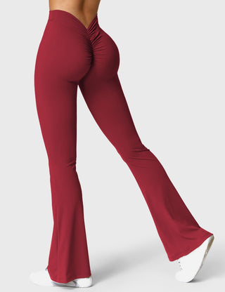 Legging évasé taille froncée pour femme