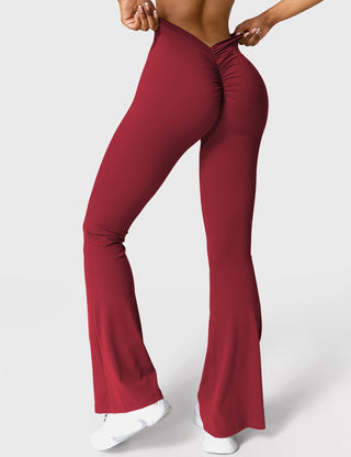 Legging évasé taille froncée pour femme