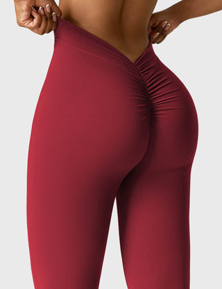 Legging évasé taille froncée pour femme