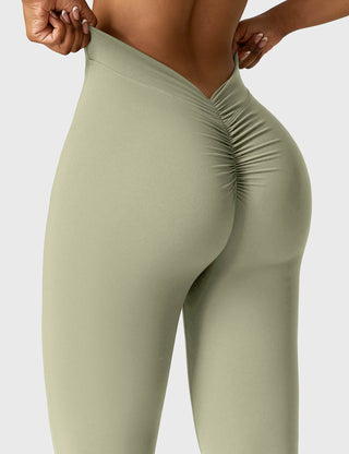 Legging évasé taille froncée pour femme